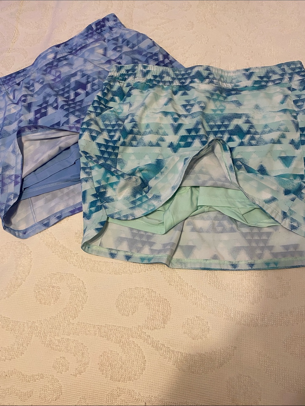 Columbia Women's Blue & Teal Patterned Active Skorts (Pair)